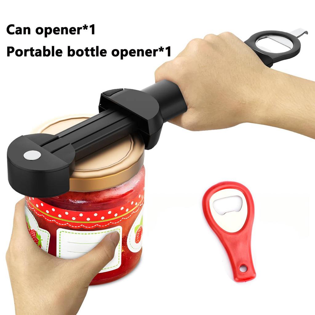 Multi-Function Bottle Opener Retractable JarOpener Stainless SteelThickened Handle Adjustable Screwer Labor-Saving Kitchen Tools