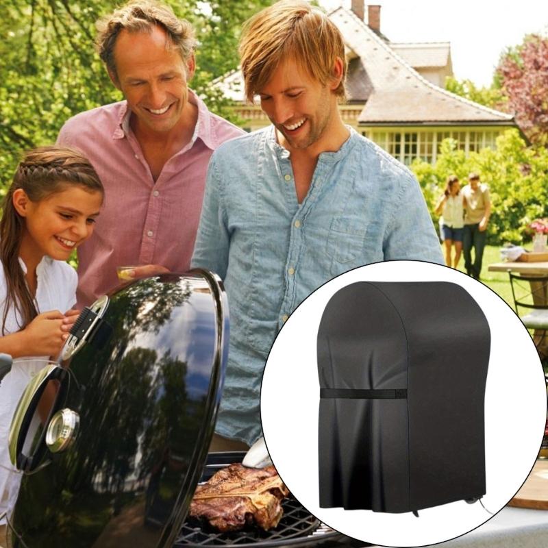 Oxford Fabric BBQ Gas Grill Cover Weather Resistant Dustproof for Outdoor Use with Secure Drawstring and Strap