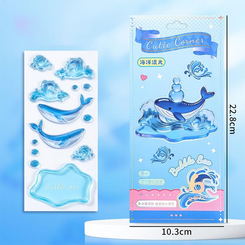 3D Stickers Cute Relief Stickers Fun Stacking Series Children'S Toys Exchange Stickers Office School Supplies Stationery