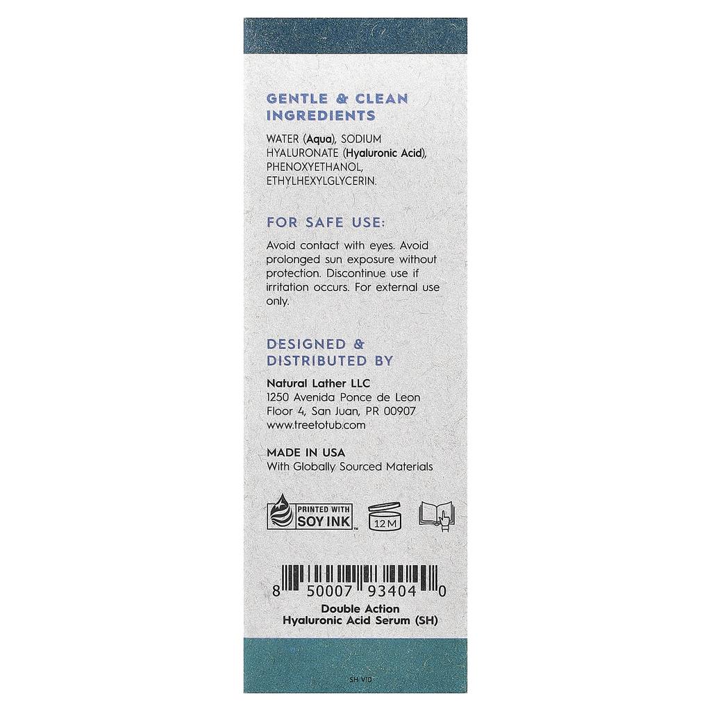 Double Action Hyaluronic Acid Serum, Fragrance Free, 30 Ml (1 Fl Oz)