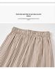 Women's High-Waisted Black & White Striped Wide-Leg Pants - Summer Casual Straight-Leg Trousers.
