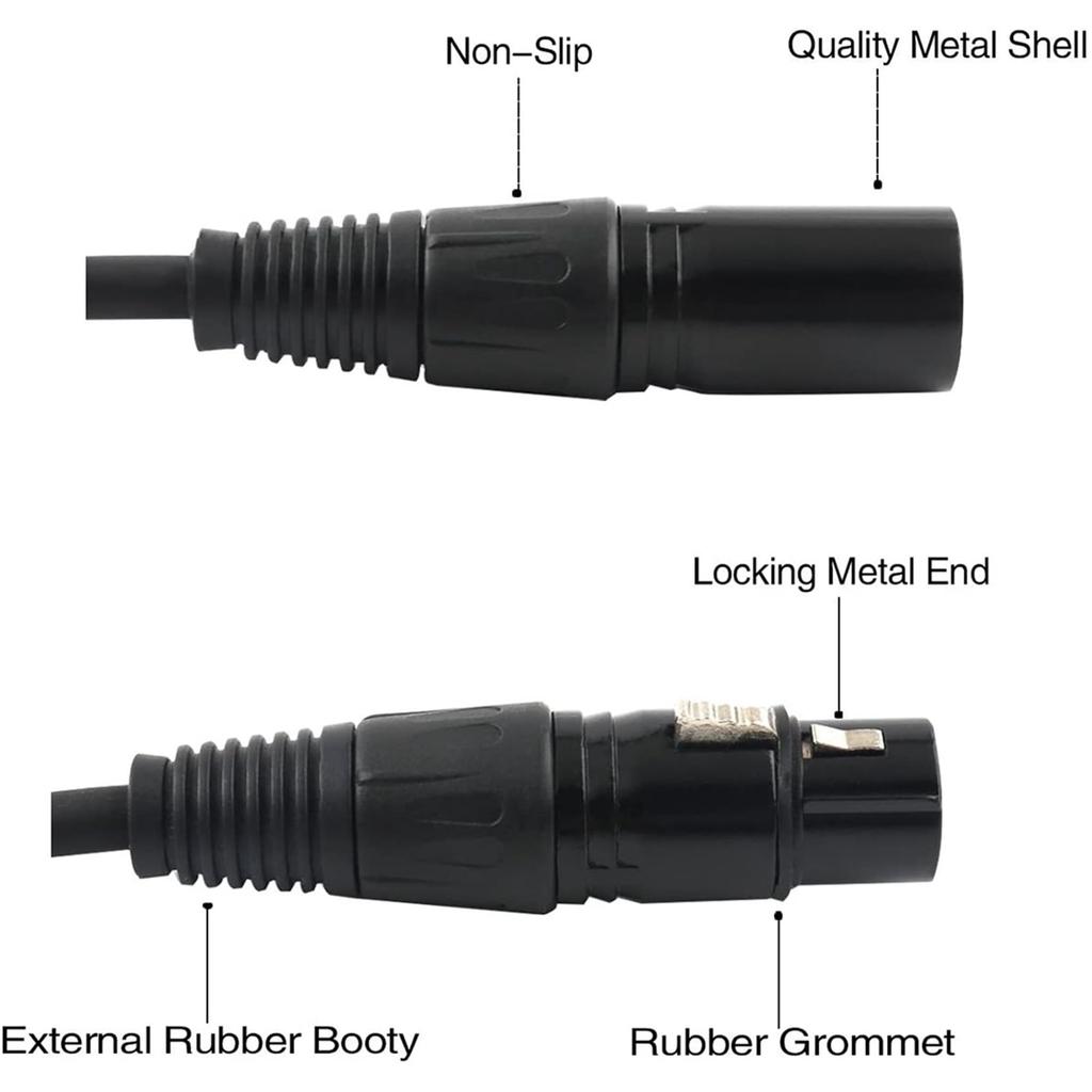 Swagell 2X XLR Splitter Cable 3-Pin Female Dual XLR Male Y Patch Cable 50cm Balanced Microphone Audio Adapter