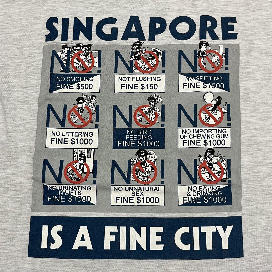 

[USED] Singapore Fine T-Shirt, 90s, Single Stitch, Souvenir, Vintage, Rare