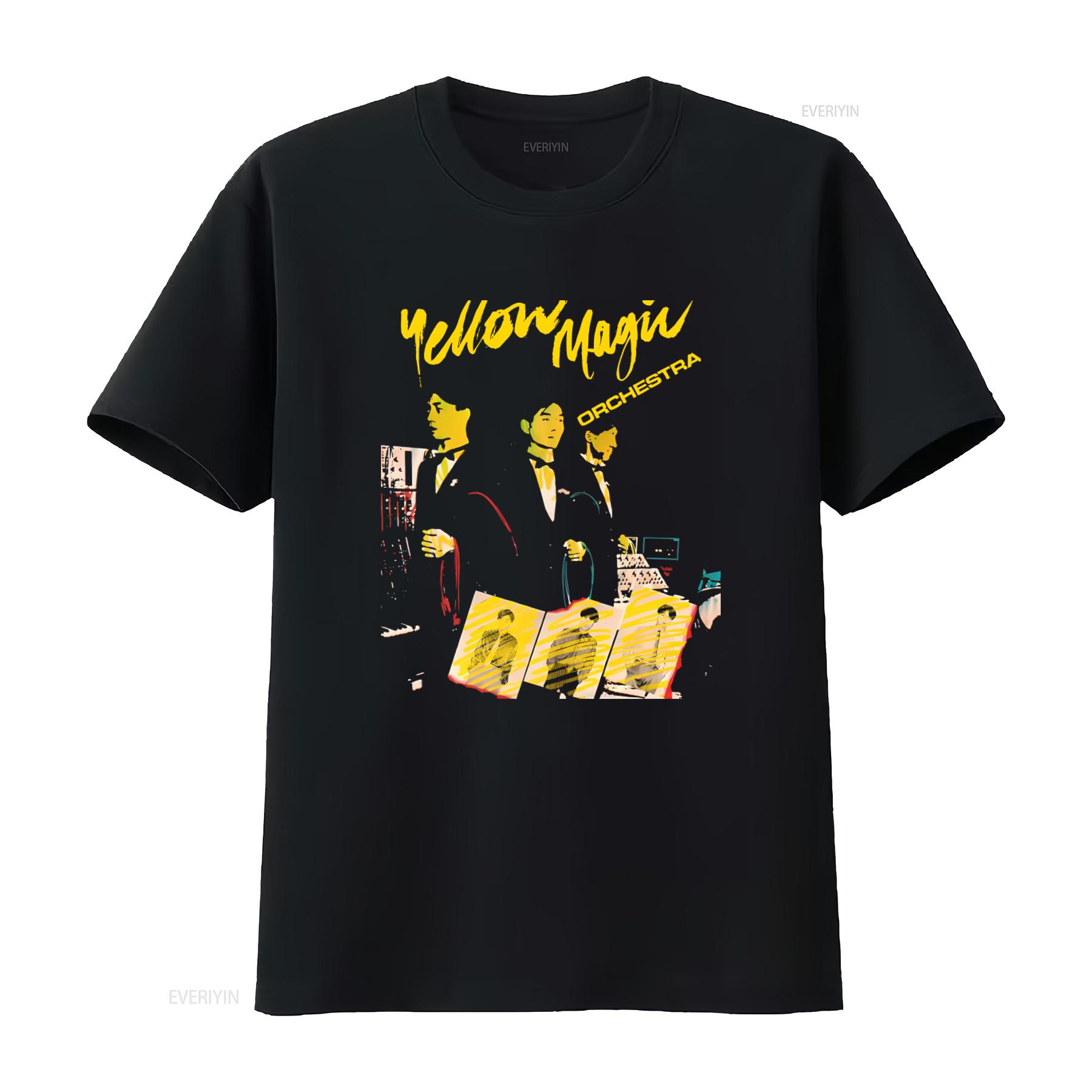 

Yellow Magic Orchestra T Shirt Syntpop New Wave Retro Music Band Design Cool vintage Washed Stretched homme Breathable 4XL
