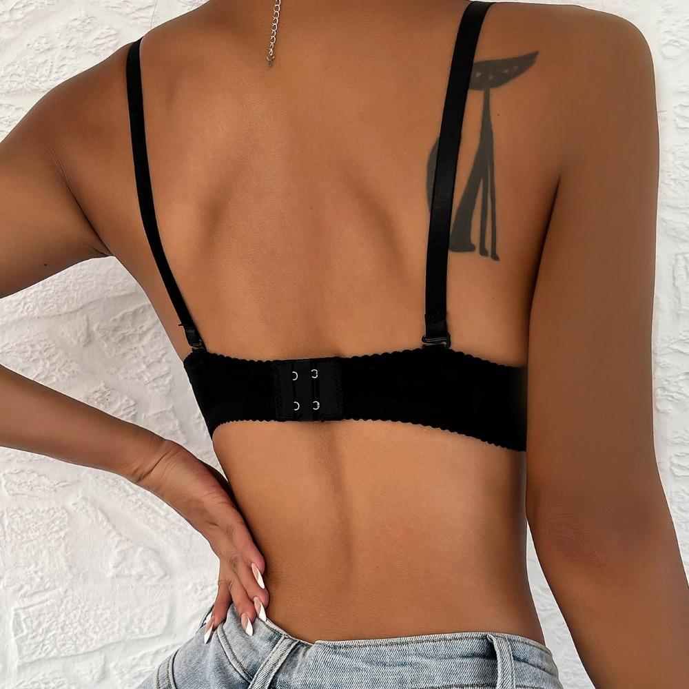 Nahtloser BH Damen Push-Up Bralette Unterwäsche Verstellbarer Bügel-BH Damen Lingerie Mode Buchstabenmuster BHs