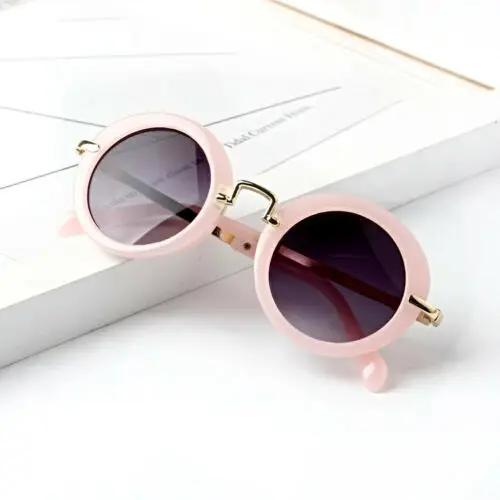 Oculos Children's Classic Retro Round Shape Frames Sunglasses New Fashion Sunshade Sunglasses UV 400 Protection Metal Mirror Legs Spectacles