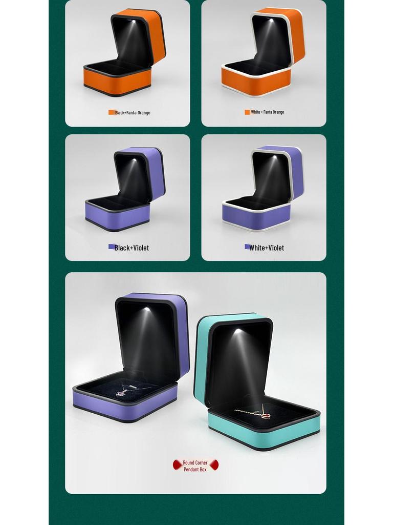 Creative LED Light Jewelry Ring Box with Illuminated Display