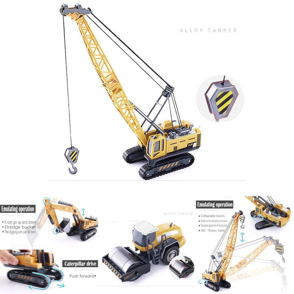 Classic Simulation Alloy Engineering Car Model Toy Set For Kids With Excavator