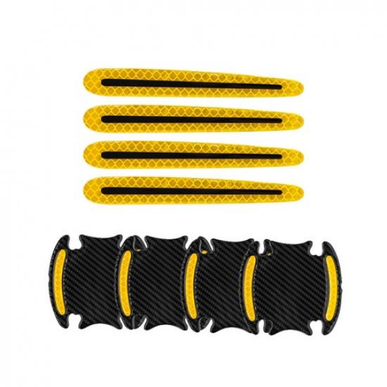 8x Reflective Car Door Handle Scratch Protector Cover Sticker Pads Accessories