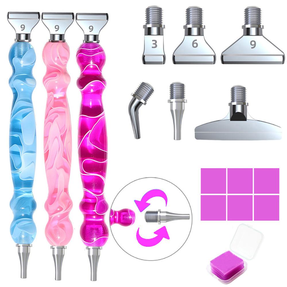 Special-shaped Resin Diamond Painting Pen Multi-placer Alloy Replacement Pen Heads Point Drill Pens Glue Clay DIY Nail Art Tool