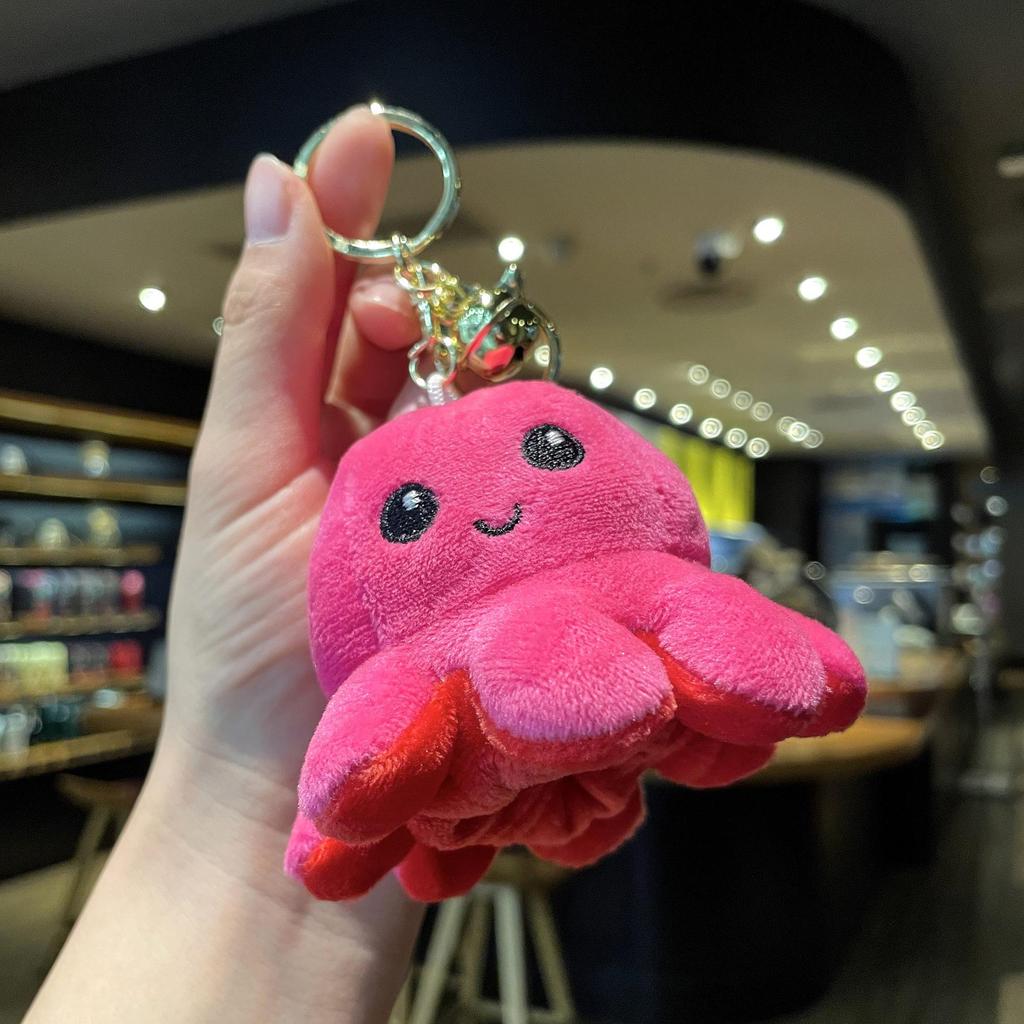 Octopus Cartoon Plush Keychain - Cute Backpack Ornament