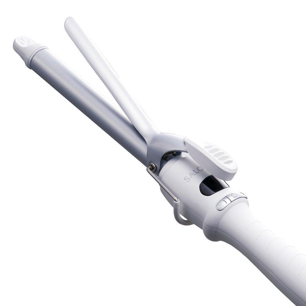 

SALONIA Ceramic Curling Iron, 19mm, International Compatible, with Heat-Resistant Pouch, SL-008SW, White