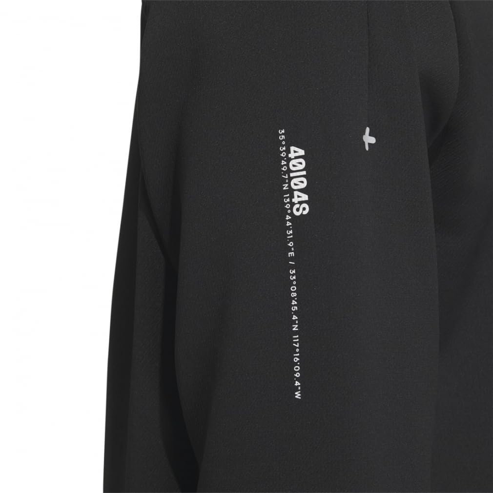 Adidas Golf Golf Polo Shirt Wording Graphic Mock Neck Long Sleeve Shirt Black Men's