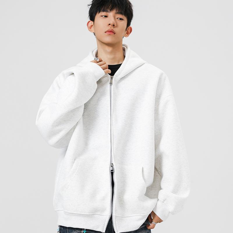 Men Zipper Hoodies Autumn Winter Men Long Sleeve Hooded Sweatshirt Fashion Male Casual Outfit Sportwear Loose Fit Hoodie