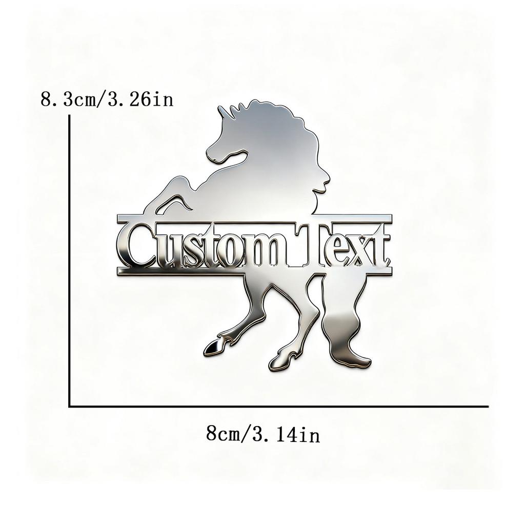Stainless Steel Waterproof Custom Text Font 3d Metal Stickers Car Body Decal Creative DIY Decaration Silver Color Accessories