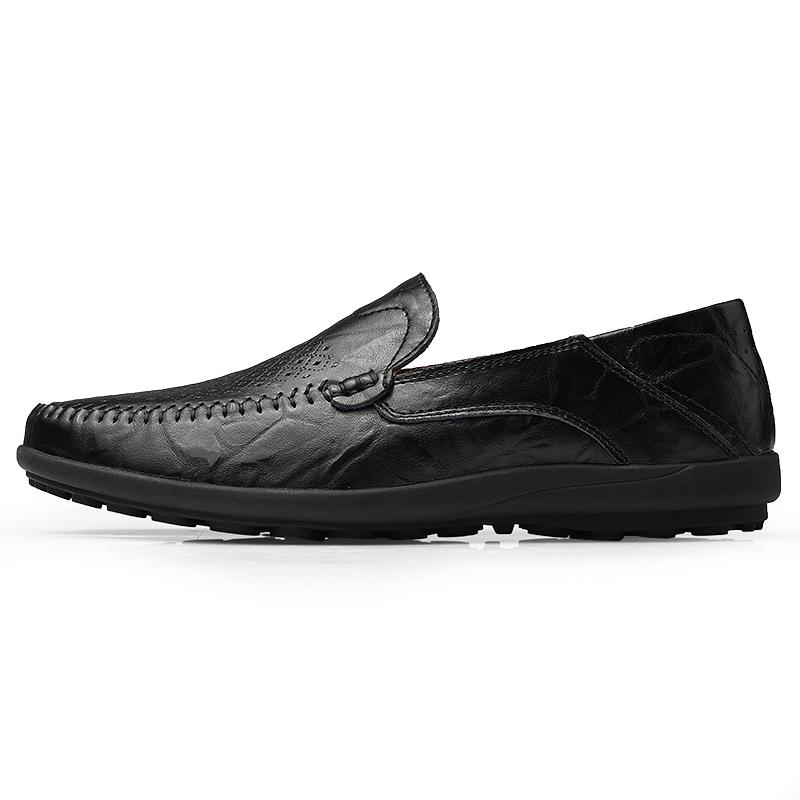 Модные повседневные мужские мокасины Slip on Formal Men Moccasins Итальянские черные — фото 3