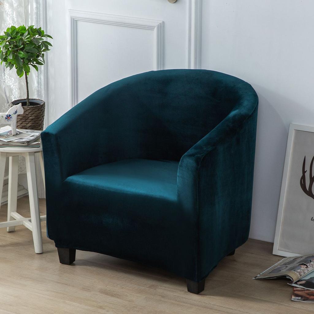 Solid Color Thickened Silver Fox Velvet Sofa Cover Milk Silk Semi-circular Arc Sofa Chair Cover Internet Cafe Single Sofa Cover