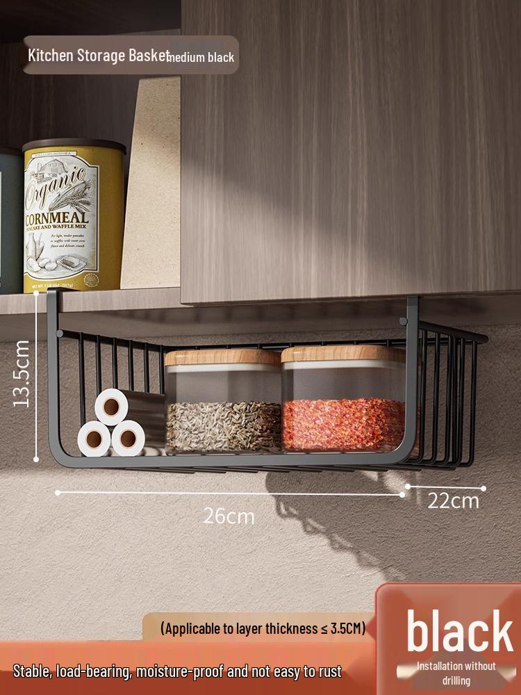 Layered Hanging Kitchen Storage Basket for Dormitory and Under Cabinet Use