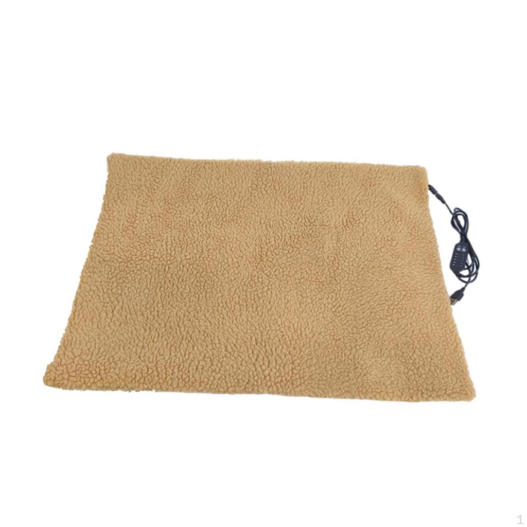 Cat Heating Pad Heated Bed Mat 5 Adjustable Temperature Non Slip Bottom with Timer for Dog