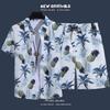 Men's Hawaiian Style Floral Summer Short Sleeve Shirt & Shorts Set