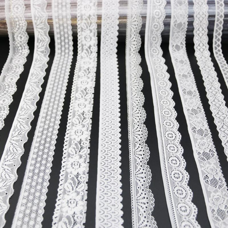 (5 Meters/lot) White Elastic Lace Fabric Underwear Stretch Laces Trim DIY Crafts Sewing