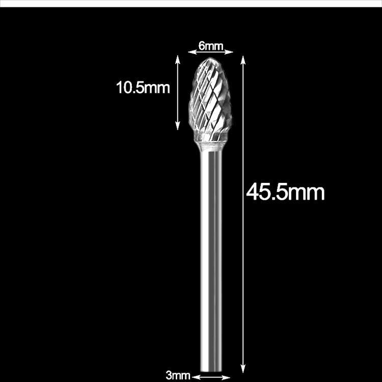 10Pcs/set 1/8 Tungsten Carbide 10mm Drill Bits Rotary Burrs Metal Diamond Grinding Woodworking Milling Cutters for Drill Bits