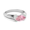 Różowy Cyrkonia Kształt Marquise Solitaire Pierścionek Ślubny Damski - Srebro Próby 925