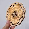 6 Stück/Set Lotusblume Holz Rund Tassenuntersetzer Chinesischer Stil Teetassen Untersetzer Esstischmatte Küche