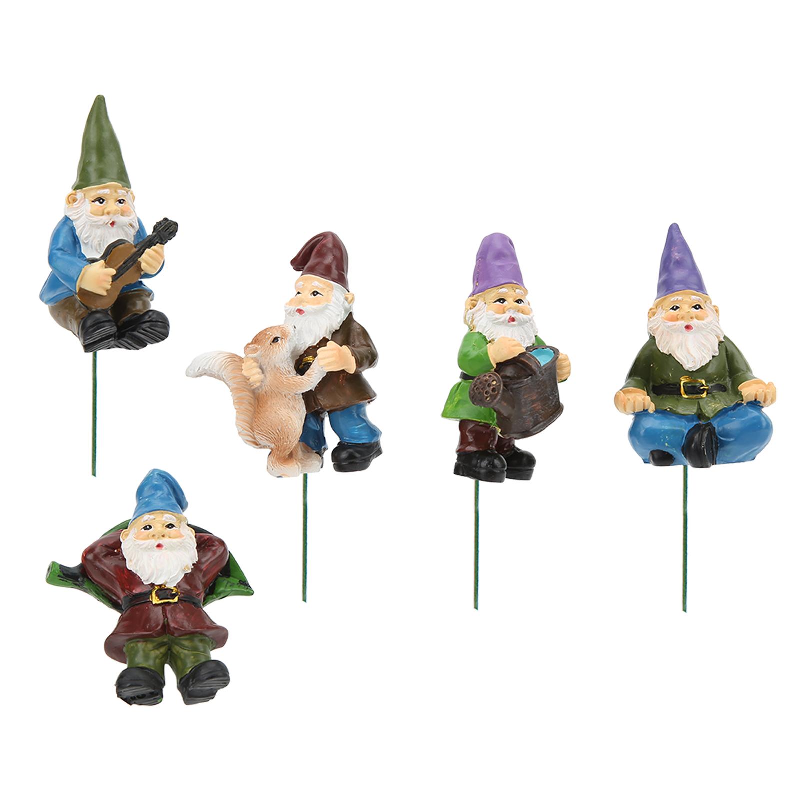 

5Pcs Garden Gnomes Statues Cute Appearance Different Shapes Colorful Lawn Gnomes Ornaments for Home