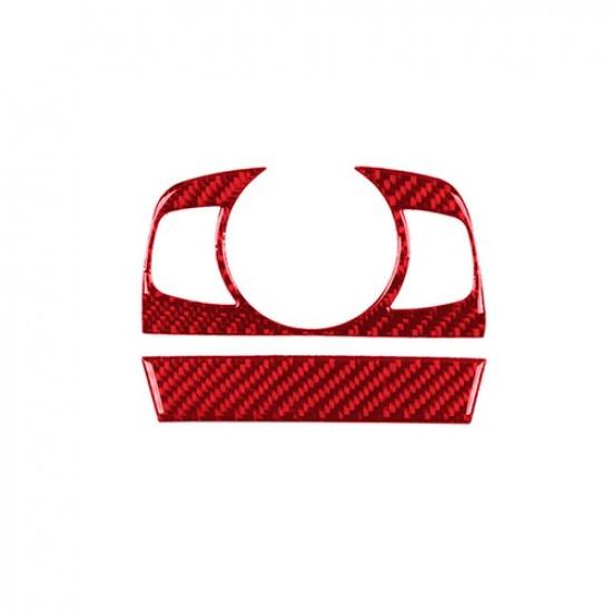 2Pcs Red Carbon Fiber Interior Below Joystick Accent Cover Trim For Acura TL