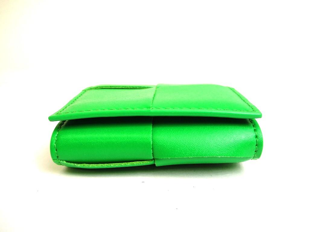 Authentic BOTTEGA VENETA Intrecciato Green Leather Cassette Folded Coin Purse #9950  Refurbished