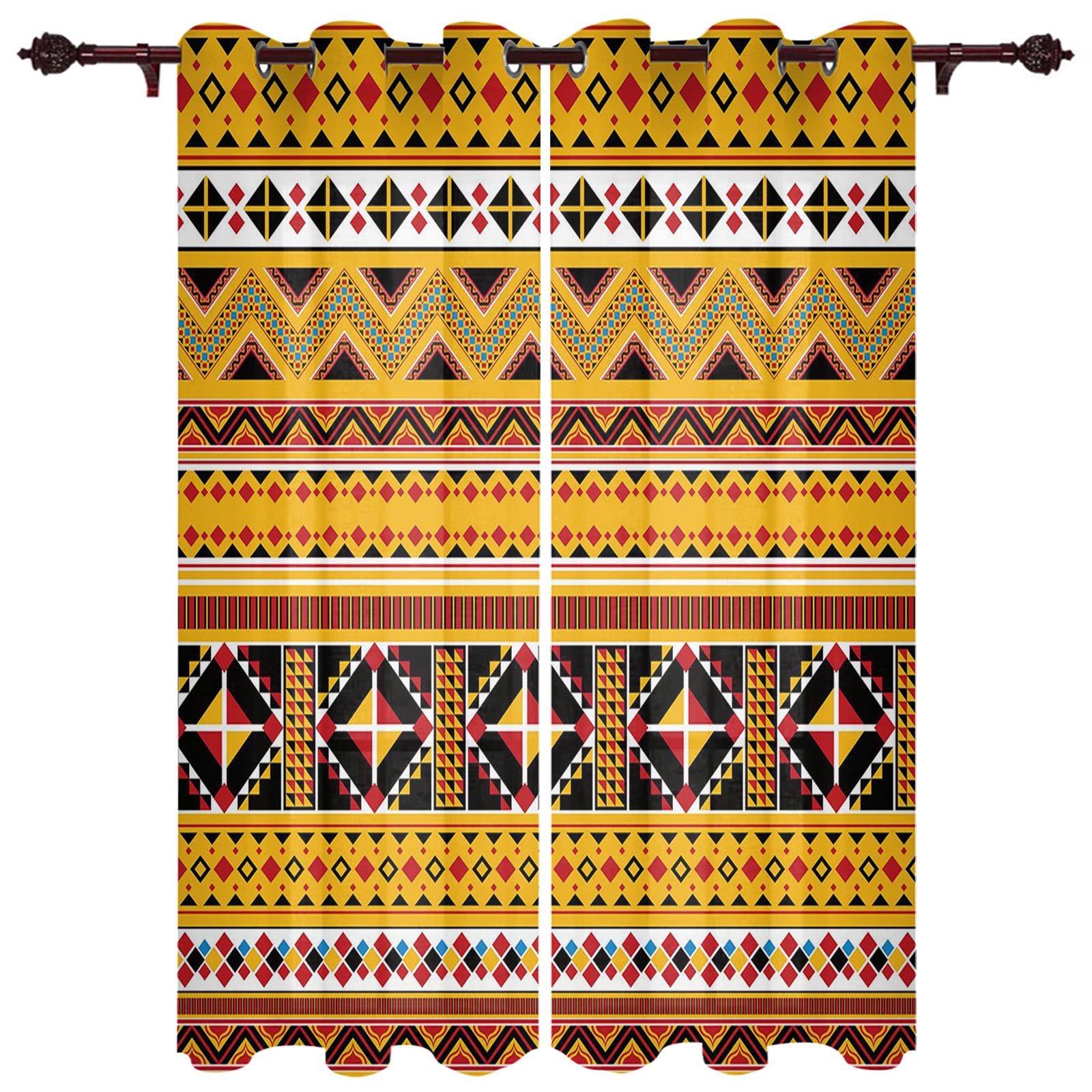 Шторы для окон с узором ацтеков для гостиной — фото 15