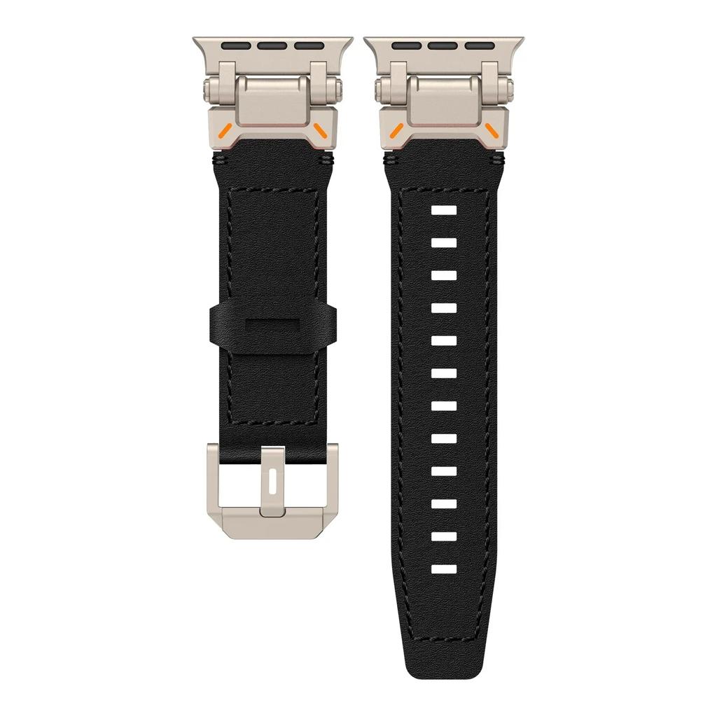 Leather Strap for Apple Watch Ultra 49mm 45mm 42 44mm Luxury Men Band for iWatch Se 6 5 4 Series 9 8 7 Ultra 2 Bracelet