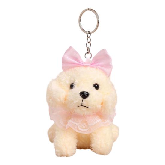 Pingente Chaveiro de Boneca de Pelúcia, Brinquedo de Pelúcia Macio e Encaracolado, Pingente de Bolsa de Animal de Pelúcia, Pingentes de Cachorro Fofos para Mochila Bolsa de Mão Carteira Acessório de Presente