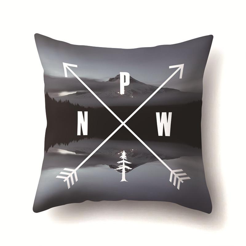 Modern Painted Simple Household Car Polyester Pillow Case Car Decoration Home Printed Waist Pillow Case
