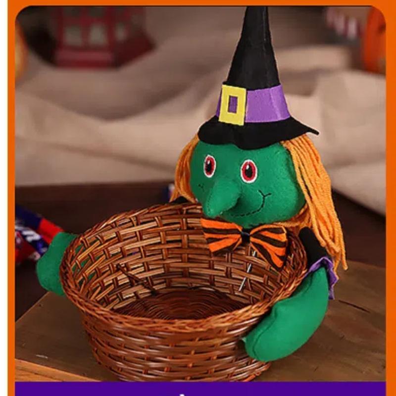 

Хэллоуин Хранение Плетеная корзина Креативное украшение на Хэллоуин Идеально подходит для детских вечеринок Детских садов Тыква Конфеты Буфеты