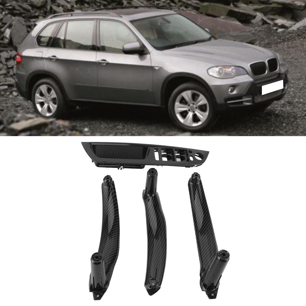 Carbon Fiber Style Interior Door Handle Trim Decorative Cover Fit for X5 X6 E70 E71 2007?2013