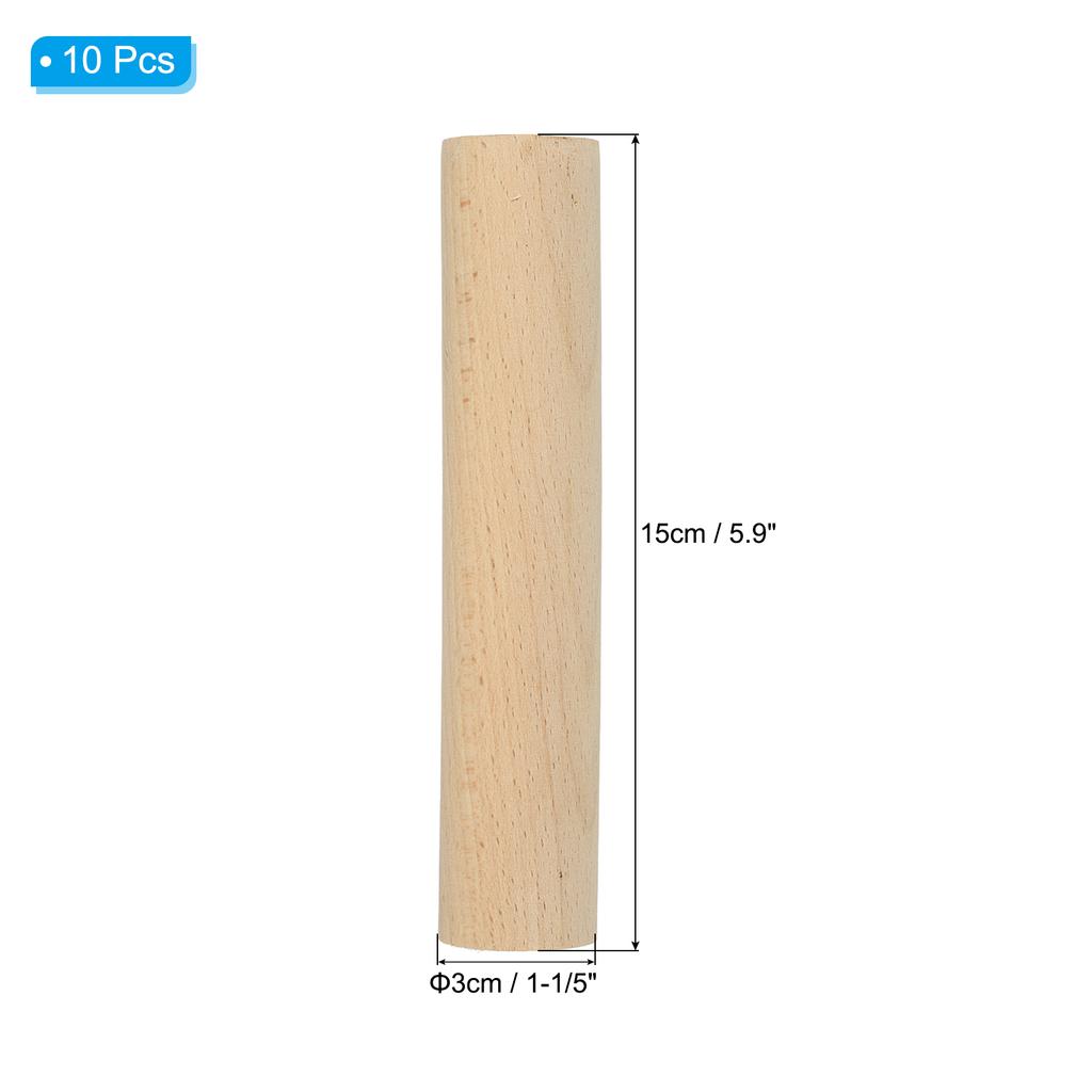 10 Pcs Dowel Rods Wood Sticks Unfinished Wooden Dowel Rods Round Dowels Hardwood Sticks for DIY Crafts and Home Decor