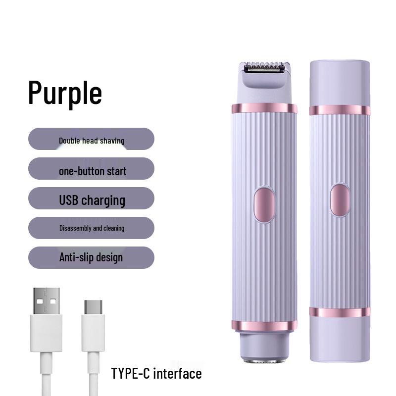 Dual-Head Electric Women's Shaver & Epilator: Full Body and Pubic Hair Trimmer
