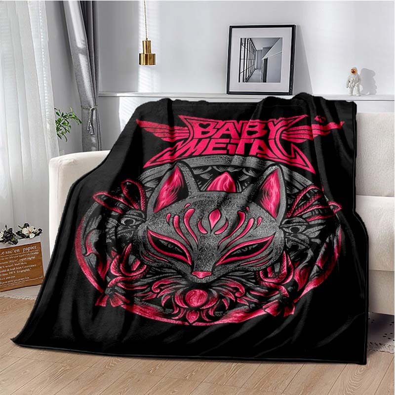 2026 New Babymetal Combination Printed Plush Soft Blanket Home Sofa Bed Warm Office Travel Picnic Flannel Blanket Bed Cover Gift