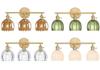 Wireless USB Charging Remote Chandelier with Retro Glass Flowers for Bedroom or Dining Room - Nordic Style
