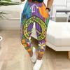 Summer Ladies Floral Print Sweatpants Loose Fit Drawstring Joggers Elastic Cuff Daily Casual Pants