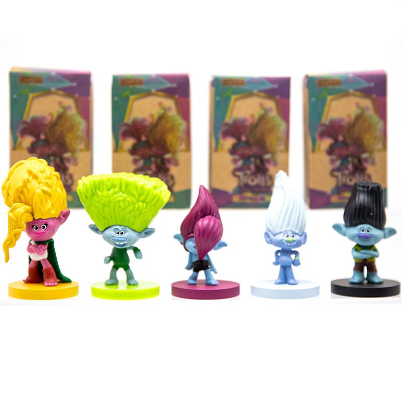Hasbro Trolls Action Figure Capsule Toy Magic Hair Elf Dress-up Dolls Poppy Princess Scene Decoration Figurine Toy Model
