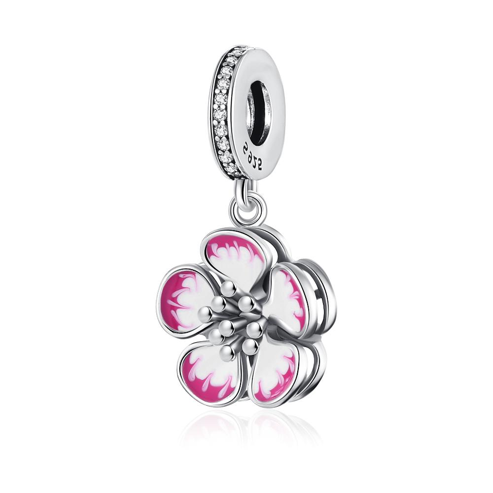 Springs Flower Series Copper Bird Hibiscus Tulip Charm Bead Fit Women Original Bracelet Jewelry For Gift