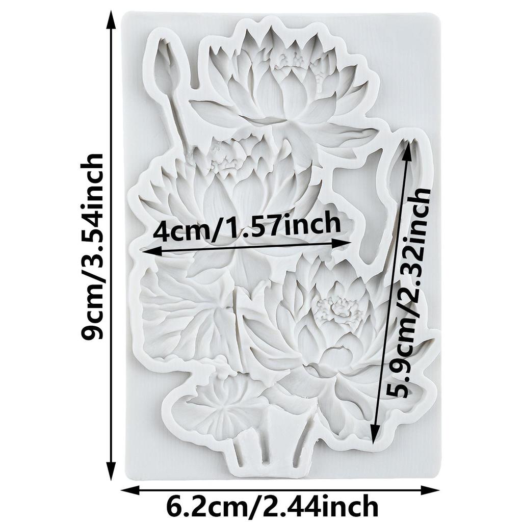 Silikonová forma Lotus Forma na fondán s lotosovým květem Nástroje na zdobení dortů Topper na cupcake Cukroví Pryskyřice Hlína Čokoláda Gumpasta Forma