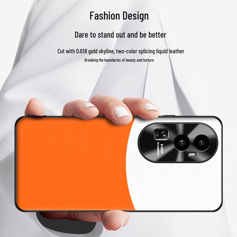 Leather Protective Cover for Oppo Reno10 Mobile Phone - Anti-fall and Anti-fouling, One-piece Ship-ready