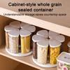 360-graders roterande spannmålsdispenser förvaringsbehållare för torr mat med lock flingdispenser med 6 förseglade behållare för ris bönor pasta