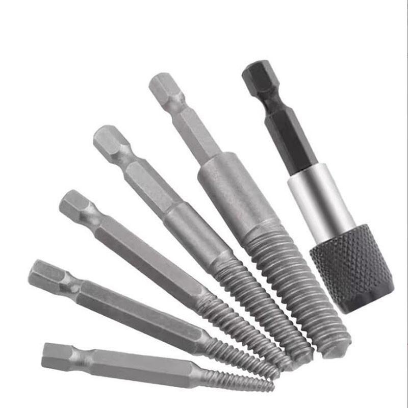 Hexagonal Handle Broken Head Screw Extractor 60mm Black Quick Release Electric Six Broken Wire Extractor Set