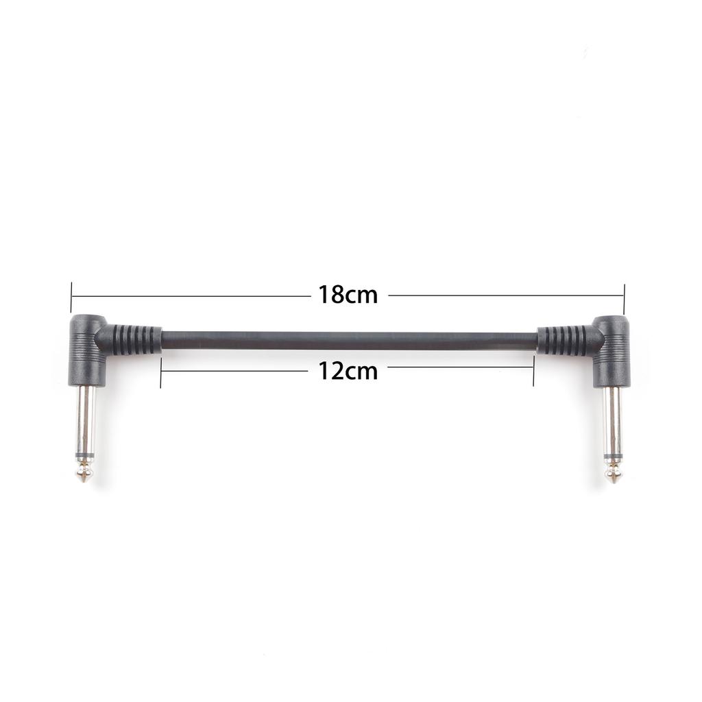 6 ks Patch káble pre gitaru 7 palcový kábel pre gitarové pedále 6,35 mm rozhranie konektory pravouhlého typu
