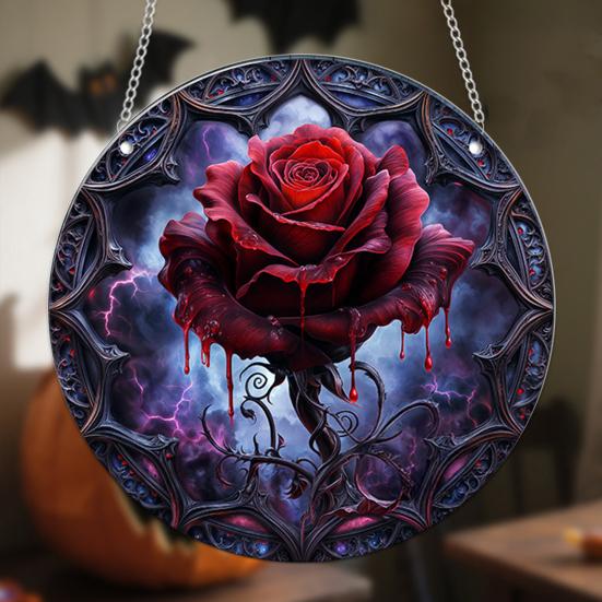 Halloween Hanging Decoration 2D Flat Acrylic Ornament Gothic Style Window Hanging Ornament
